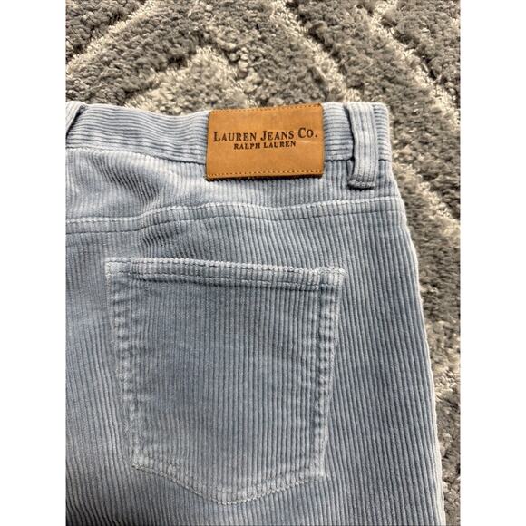 Lauren Jeans Co Ralph Lauren HR Blue Corduroy Pants Women's 12 Preppy Casual - Picture 4 of 9